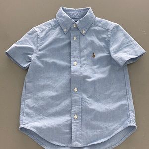 Ralph Lauren Boys Short Sleeved button Down. Light Denim color Size 3T
